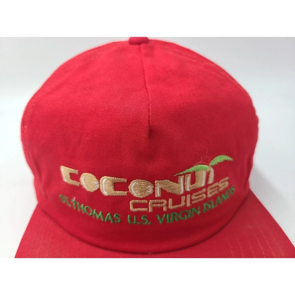 Vtg St Thomas Virgin Islands‎ Hat Cap Coconut Cruises Zip Strapback (Fits Small)
